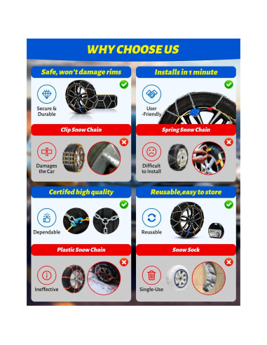 Cadenas de Nieve Automáticas Artizles HKN110 - Juego de 2