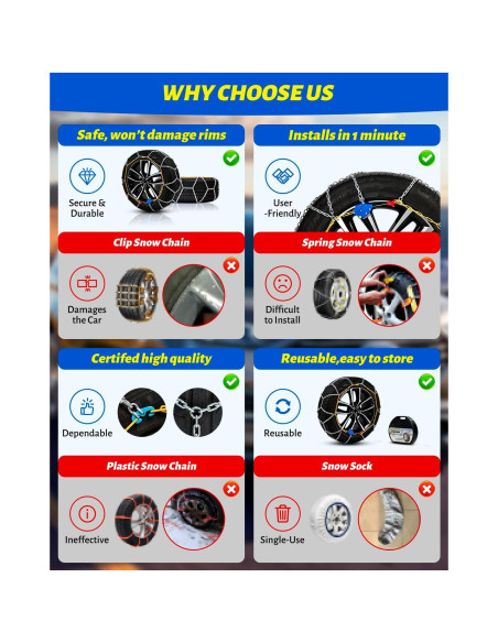 Cadenas de Nieve Automáticas Artizles HKN110 - Juego de 2