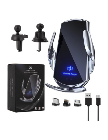 Soporte de teléfono para coche LFNOWN con carga inalámbrica 15W