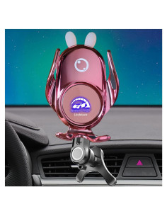 Soporte de Cargador Inalámbrico para Auto Litchitech 15W Rosa