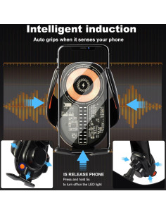 Soporte de Cargador Inalámbrico para Automóvil HOLIKLJY 15W 2