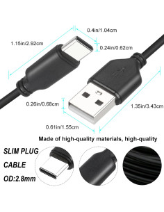 Cable USB C a USB A YOTETION 4.57m Slim USB 2.0 Transferencia 480Mbps 2
