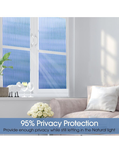 Película de Privacidad Coavas 3D para Ventanas 44.5x199.9 cm Azul