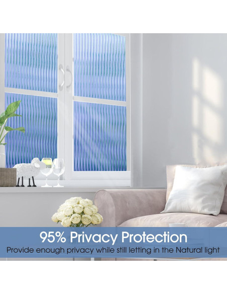 Película de Privacidad Coavas 3D para Ventanas 44.5x199.9 cm Azul