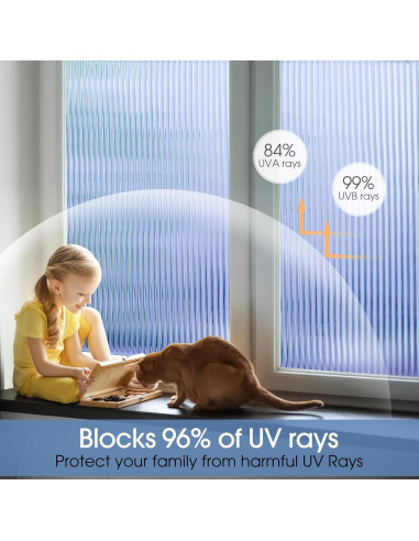 Película de Privacidad Coavas 3D para Ventanas 44.5x199.9 cm Azul