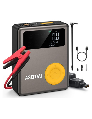 Arrancador de Coche AstroAI 1750A con Compresor 150PSI