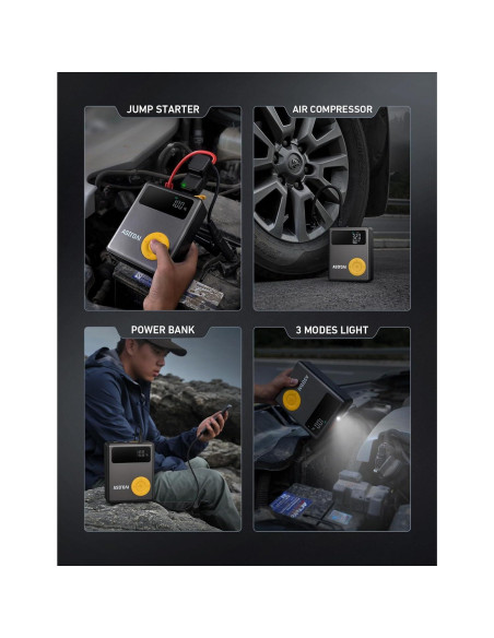 Arrancador de Coche AstroAI 1750A con Compresor 150PSI