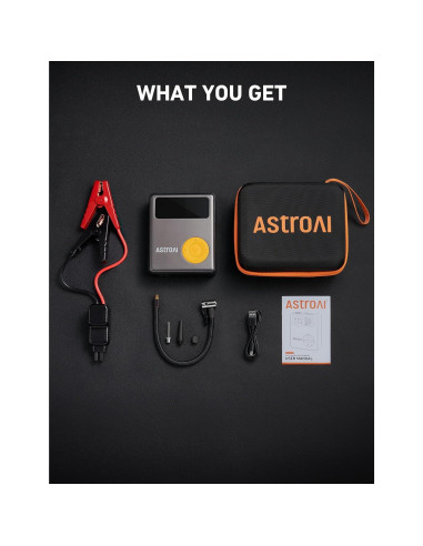 Arrancador de Coche AstroAI 1750A con Compresor 150PSI