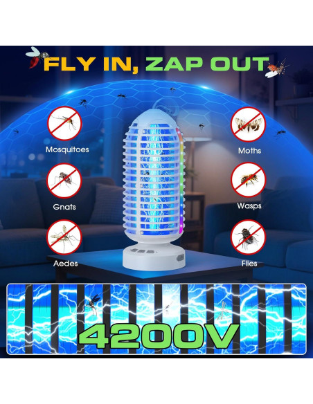 Zapper de Insectos Zwiran 4000mAh Recargable Impermeable
