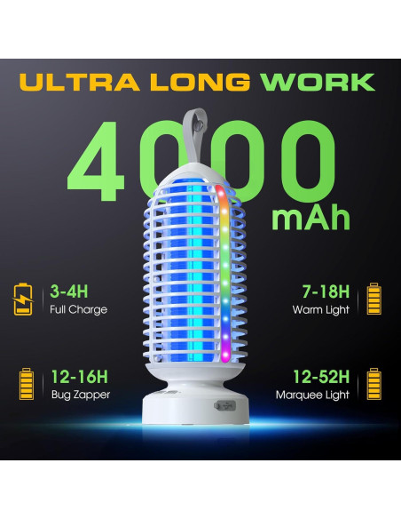 Zapper de Insectos Zwiran 4000mAh Recargable Impermeable