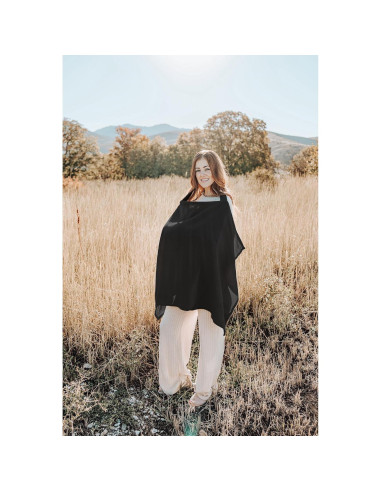 Cubierta de Lactancia Konssy 100% Algodón Transpirable Negro