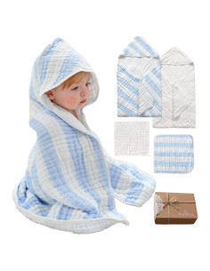 Toalla con Capucha de Muselina HardNok 81x81cm 100% Algodón