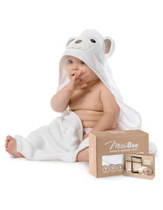 Toalla de Baño con Capucha MINIBOO Oso 88.9x88.9cm Suave