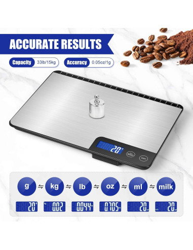 Báscula de Cocina Digital Drcowu K30H 15 kg Pantalla LCD