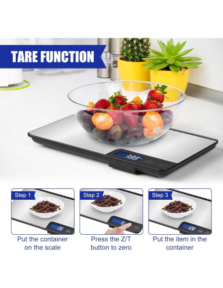 Báscula de Cocina Digital Drcowu K30H 15 kg Pantalla LCD