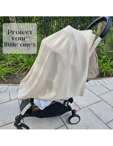 Cubierta de Lactancia Peekaboo Beige - Algodón Orgánico y Cachemira