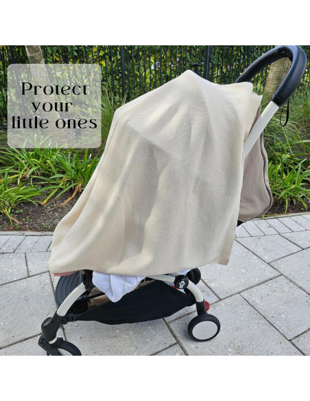 Cubierta de Lactancia Peekaboo Beige - Algodón Orgánico y Cachemira