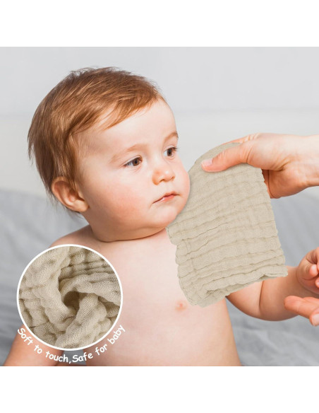 Paños de Baño para Bebés Looxii 100% Algodón 6 Piezas 30x30 cm