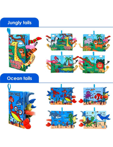 Libro de Tela Suave WESOTE para Bebés 0-18 Meses - Animales