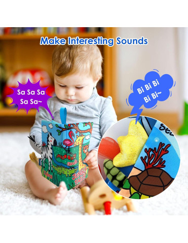 Libro de Tela Suave WESOTE para Bebés 0-18 Meses - Animales