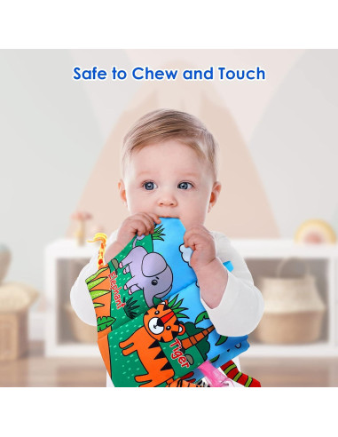 Libro de Tela Suave WESOTE para Bebés 0-18 Meses - Animales