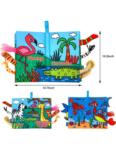 Libro de Tela Suave WESOTE para Bebés 0-18 Meses - Animales