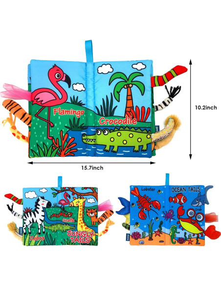 Libro de Tela Suave WESOTE para Bebés 0-18 Meses - Animales