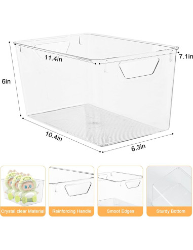 Contenedores de Almacenamiento Plástico Attelite 6 Piezas 30x18x15 cm