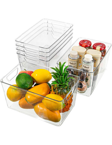 Contenedores de Almacenamiento Plástico Attelite 6 Piezas 30x18x15 cm