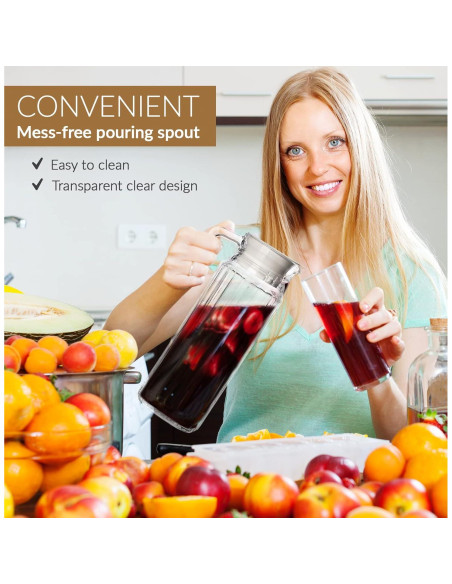 Set de 2 Jarras de Vidrio Marbelous 1.01L con Tapa y Pico Set de 2 Jarras de Vidrio Marbelous 1.01L con Tapa y Pico