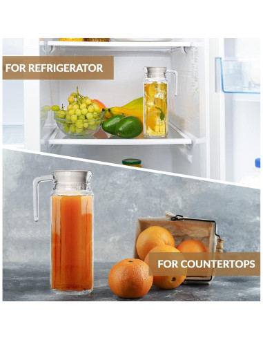 Set de 2 Jarras de Vidrio Marbelous 1.01L con Tapa y Pico