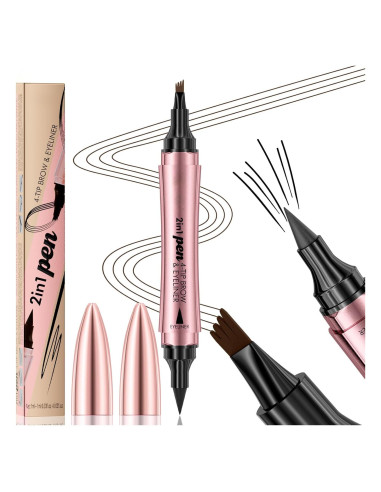 Bolígrafo de Cejas 2 en 1 Yulinlon Marrón Claro - Microblading