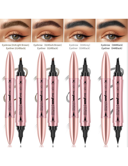 Bolígrafo de Cejas 2 en 1 Yulinlon Marrón Claro - Microblading