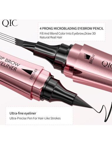 Bolígrafo de Cejas 2 en 1 Yulinlon Marrón Claro - Microblading