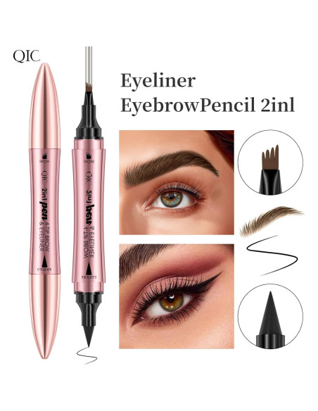 Bolígrafo de Cejas 2 en 1 Yulinlon Marrón Claro - Microblading