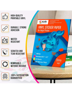 Papel de Etiquetas de Vinilo Imprimible Limia's Care 15 Hojas 21.6x27.9 cm 2