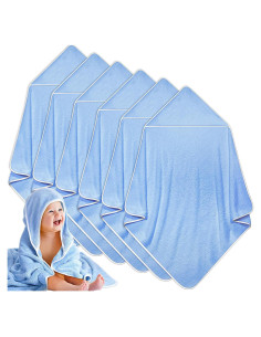 Chumia Toallas de Baño para Bebé con Capucha 6 Piezas Azul 76x76cm