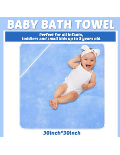 Chumia Toallas de Baño para Bebé con Capucha 6 Piezas Azul 76x76cm 2