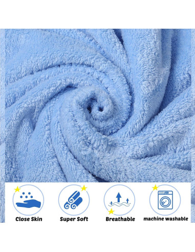Chumia Toallas de Baño para Bebé con Capucha 6 Piezas Azul 76x76cm