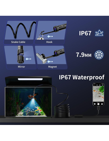 Cámara Endoscópica CTEOUNPT Doble Lente 1920P HD 5m USB