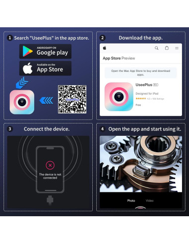 Cámara Endoscópica CTEOUNPT Doble Lente 1920P HD 5m USB