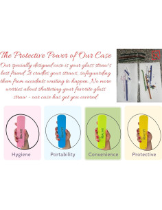 Juego de Popotes de Vidrio Reutilizables PYRAWS 5 Piezas 2