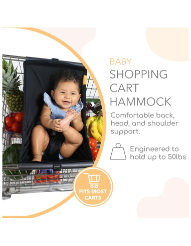 Hamaca de Carrito de Compras Binxy Baby - Negro - Soporta 22.68 kg