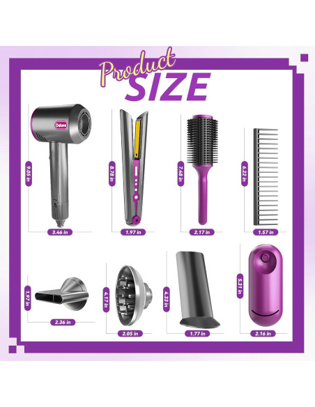 Set de salón de belleza Huayulong con secador y plancha