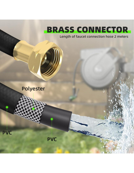 Carrete de Manguera de Jardín Yestar 1/2" x 12 m Retráctil