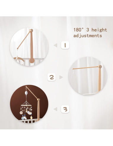 Brazo de Móvil para Cuna HBM de Madera Ajustable 48-93 cm