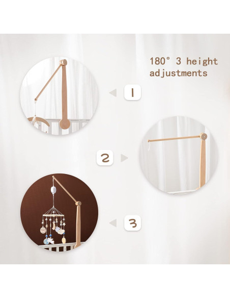 Brazo de Móvil para Cuna HBM de Madera Ajustable 48-93 cm