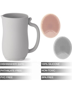 Taza de Enjuague para Bebés PandaEar de Silicona 700ml Gris 2