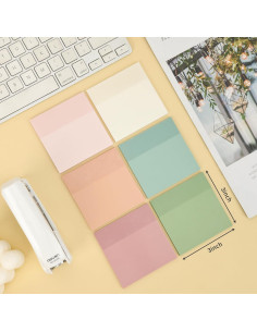 Notas Adhesivas Transparentes EOOUT 6 Blocs 7.62x7.62 cm 6 Colores 2