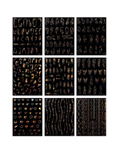 Calcomanías de Uñas JMEOWIO 9 Hojas Mármol Oro Autoadhesivas 2